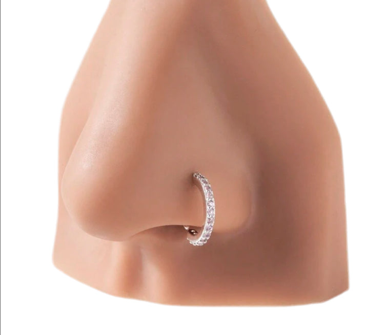 Pink Diamond Nose Ring