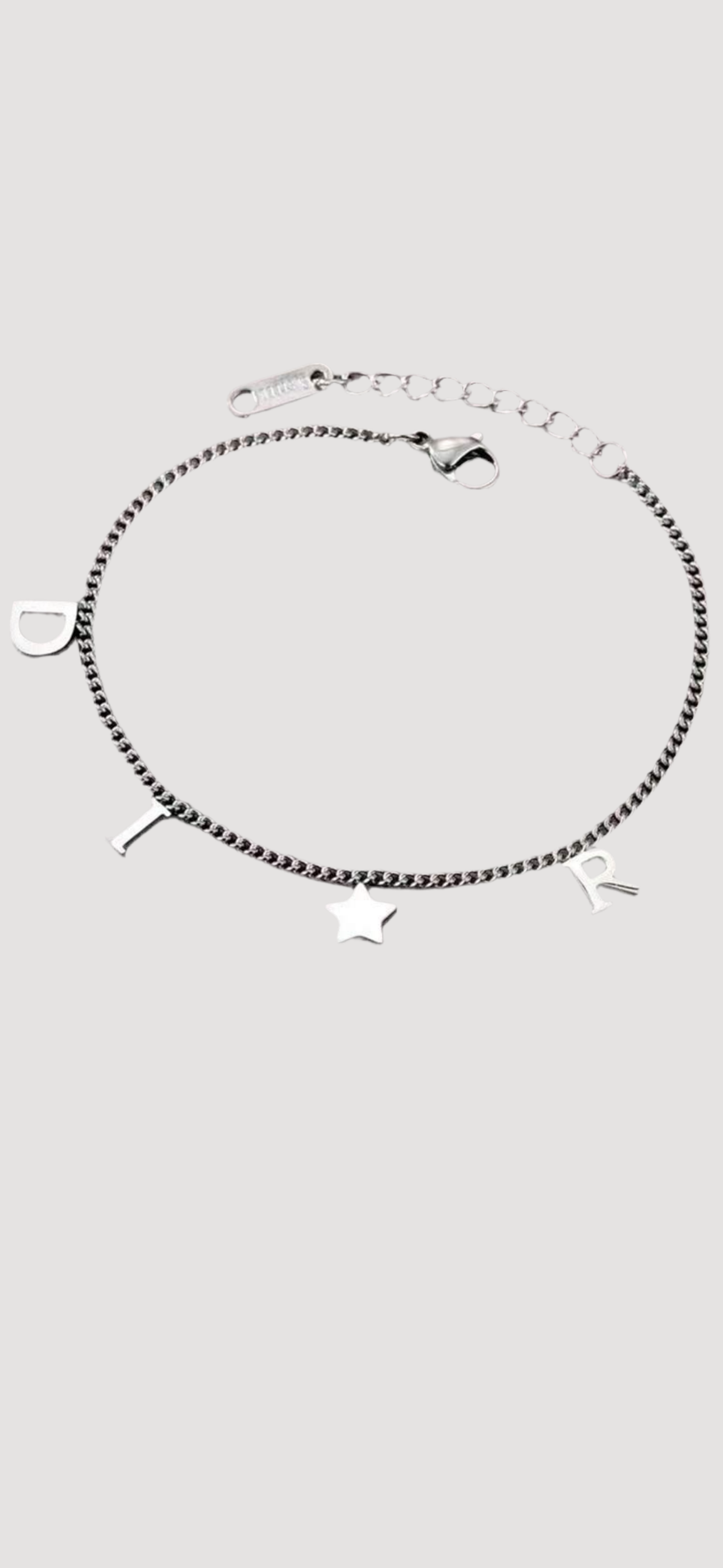 Silver D Star Bracelet