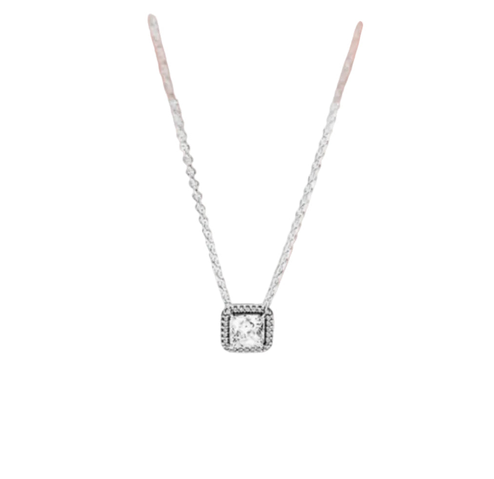 Argent Square Necklace & Earrings