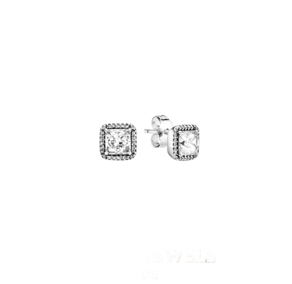 Argent Square Necklace & Earrings