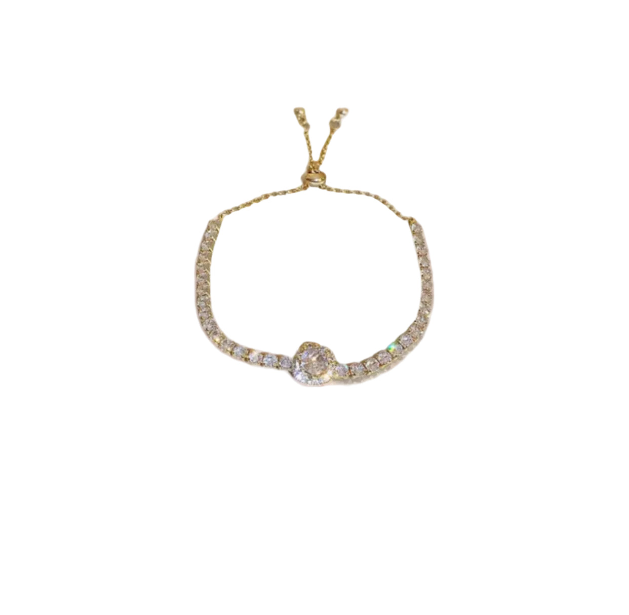 Modern Square Tennis Bracelet (gold)