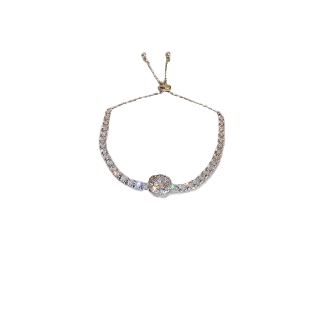 Modern Square Tennis Bracelet (silver)