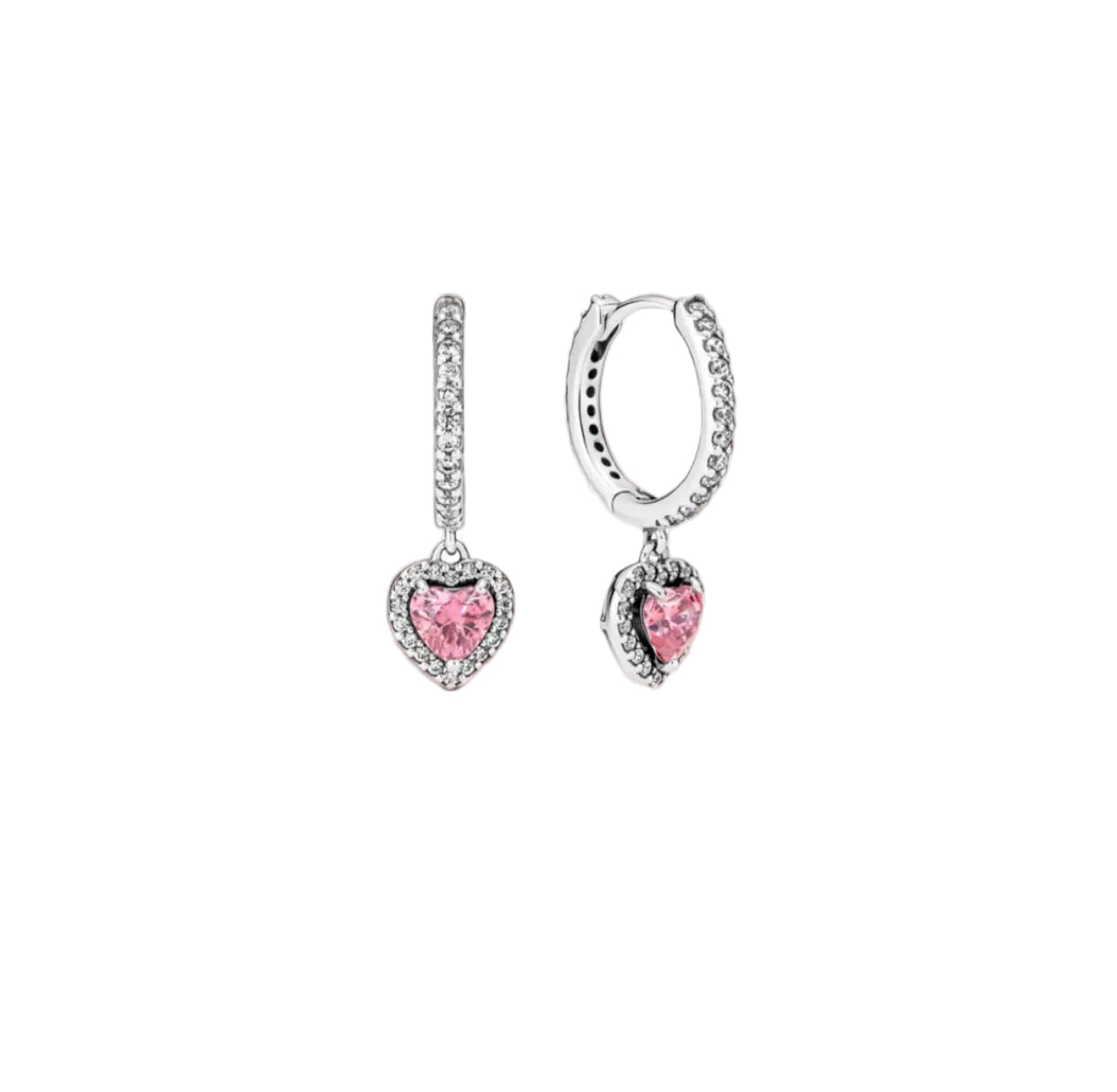 Hearty Drop Hoop Earrings