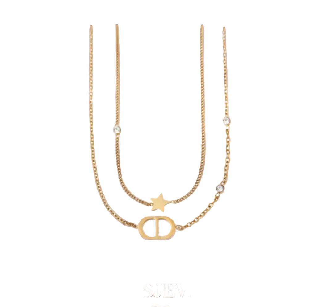 CD layered gold necklace